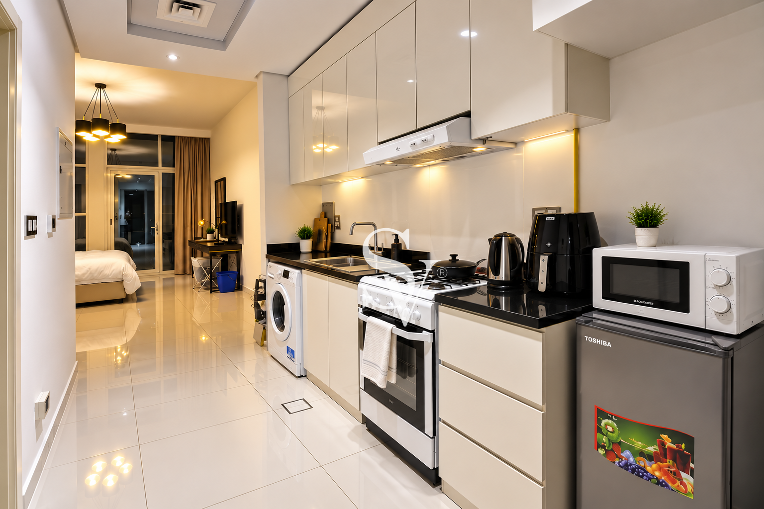 Ready Furnished Studio JVC Damac Low Mid Floor